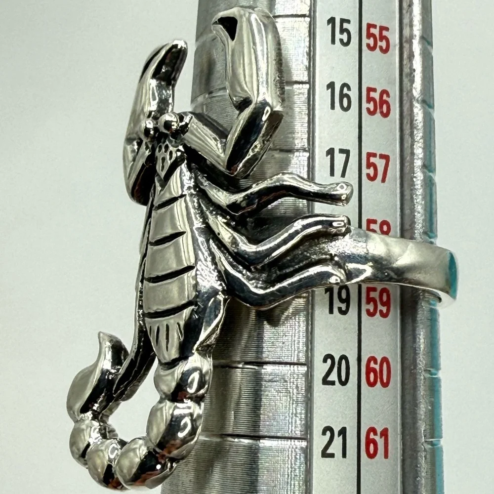 Vintage Navajo Sterling Silver Scorpion Statement Ring – Size 8.5, Signed “S”